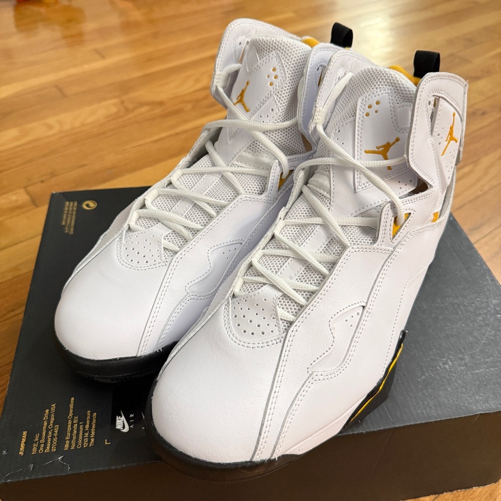 Nike Air Jordan True Flight ‘White Yellow Ochre’ Men’s Size 14 342964 107